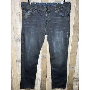 Mens True Religion Ricky Relaxed Straight Leg Dark Wash Blue Jeans Size 44 x 34